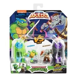 Akedo TMNT Versus Pack Leonardo Vs Rocksteady
