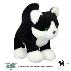 All About Nature Black & White Kitten Plush