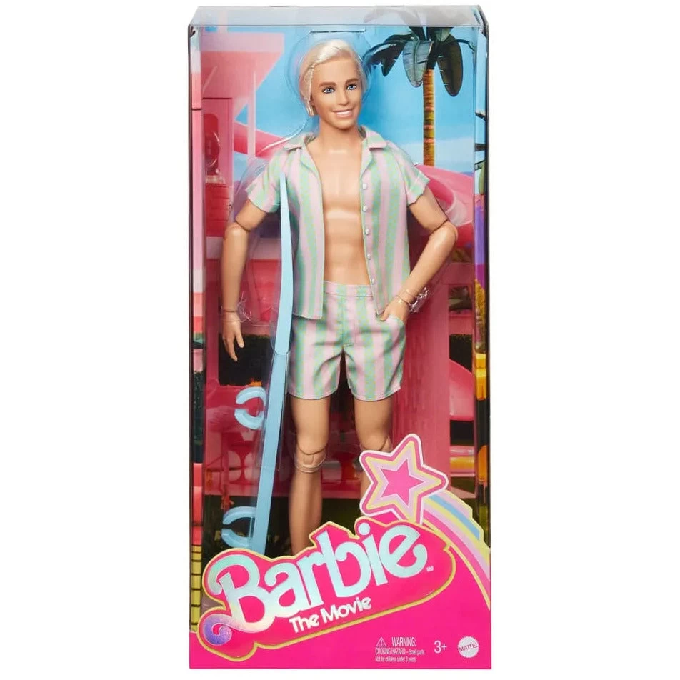 Barbie The Movie Doll Ken Wearing Pastel Striped Beach Matching Set 8 Barbie The Movie Doll Ken Wearing Pastel Striped Beach Matching Set - Image 6