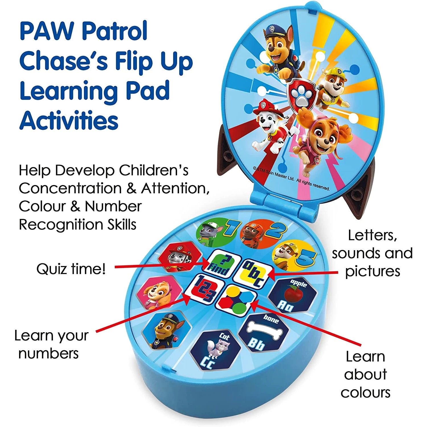 Paw Patrol Chase's Flip Up Learning Pad 6 Paw Patrol Chase's Flip Up Learning Pad - Image 4
