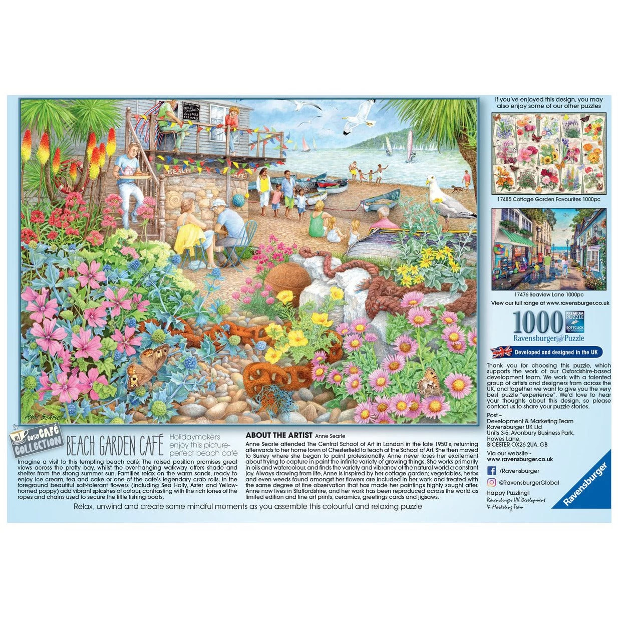 Ravensburger Cosy Café No.1 Beach Garden 1000 Piece Jigsaw Puzzle 5 Ravensburger Cosy Café No.1 Beach Garden 1000 Piece Jigsaw Puzzle - Image 3