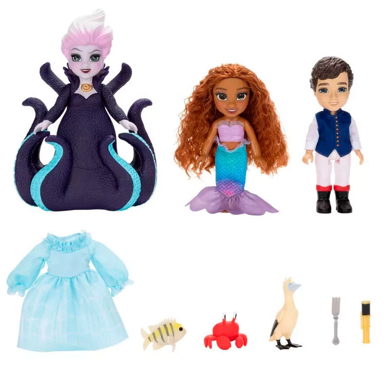 JAKKS PACIFIC Disney The Little Mermaid Ariel, Ursula & Eric 6" Petite Doll Gift Set 4 JAKKS PACIFIC Disney The Little Mermaid Ariel, Ursula & Eric 6" Petite Doll Gift Set - Image 2