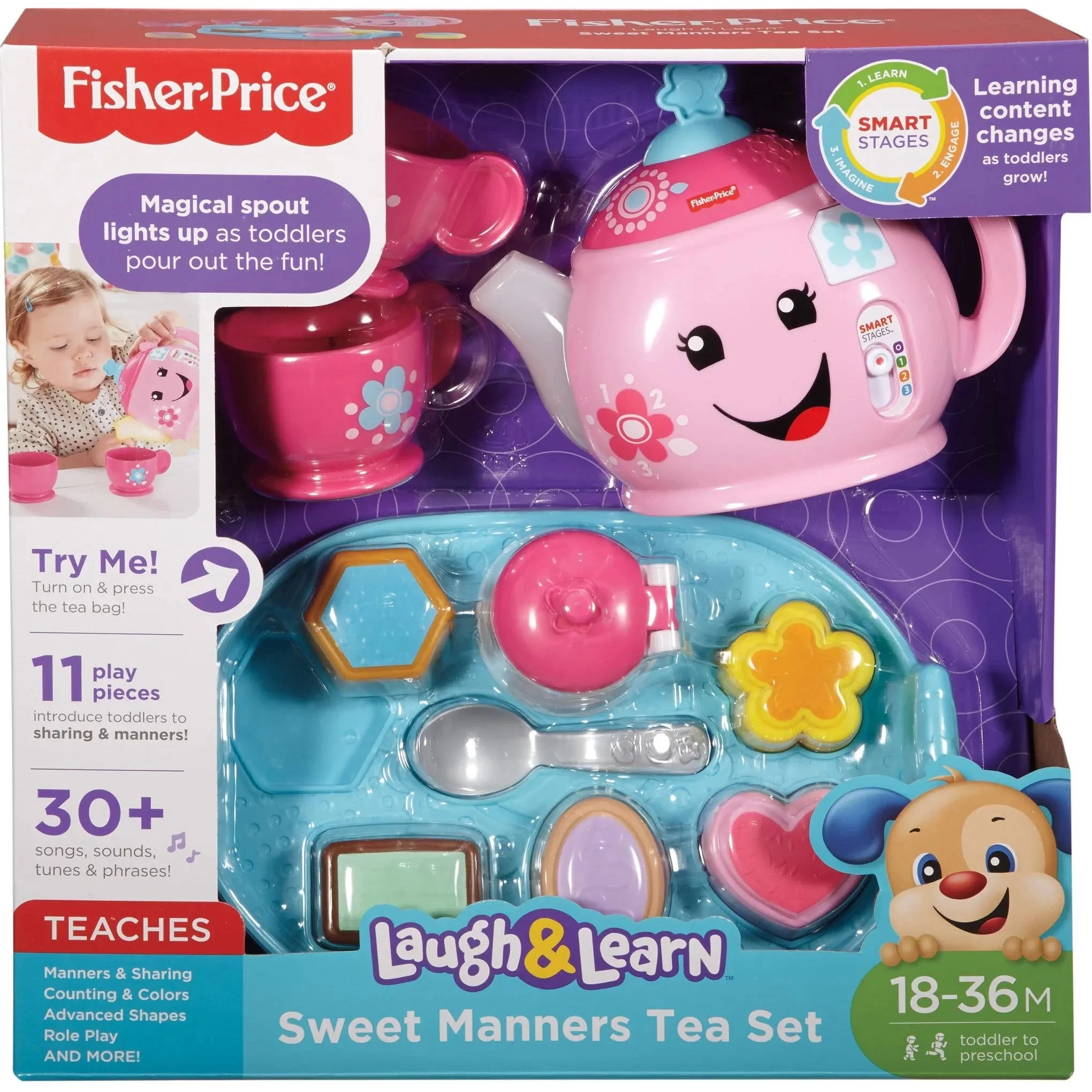 Fisher Price Laugh & Learn Smart Stages Toddler Tea Set 3 Fisher Price Laugh & Learn Smart Stages Toddler Tea Set