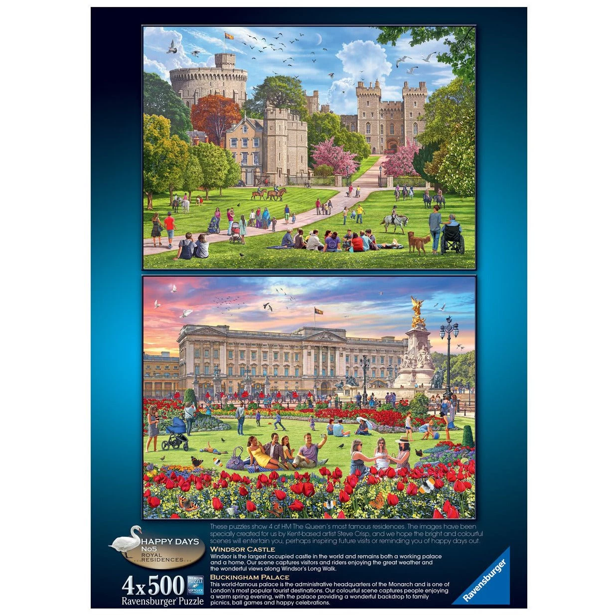 Ravensburger Happy Days Collection No.4 Royal Residences 4x 500 Piece Jigsaw Puzzle 6 Ravensburger Happy Days Collection No.4 Royal Residences 4x 500 Piece Jigsaw Puzzle - Image 4