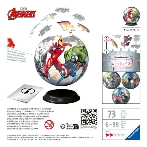 Ravensburger Marvel Avengers 72 Piece 3D Jigsaw Puzzle 6 Ravensburger Marvel Avengers 72 Piece 3D Jigsaw Puzzle - Image 4