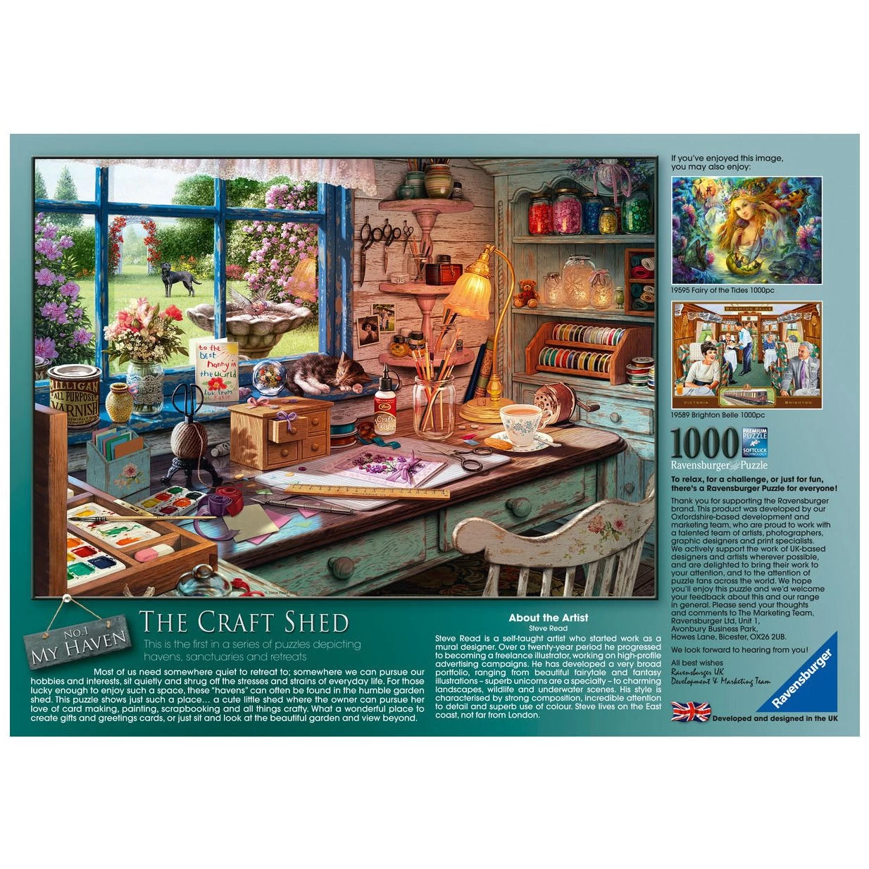 Ravensburger My Haven No.1 The Craft Shed 1000 Piece Jigsaw Puzzle 5 Ravensburger My Haven No.1 The Craft Shed 1000 Piece Jigsaw Puzzle - Image 3