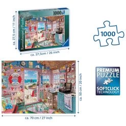 Ravensburger My Haven No.7 The Beach Hut 1000 Piece Jigsaw Puzzle -Children's Toy Store MyHavenNo.7TheBeachHut1000PieceJigsawPuzzle6