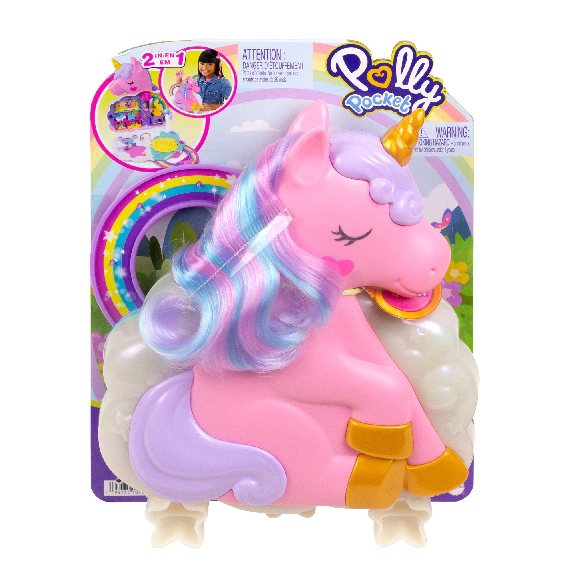 Polly Pocket Rainbow Unicorn Playset 3 Polly Pocket Rainbow Unicorn Playset