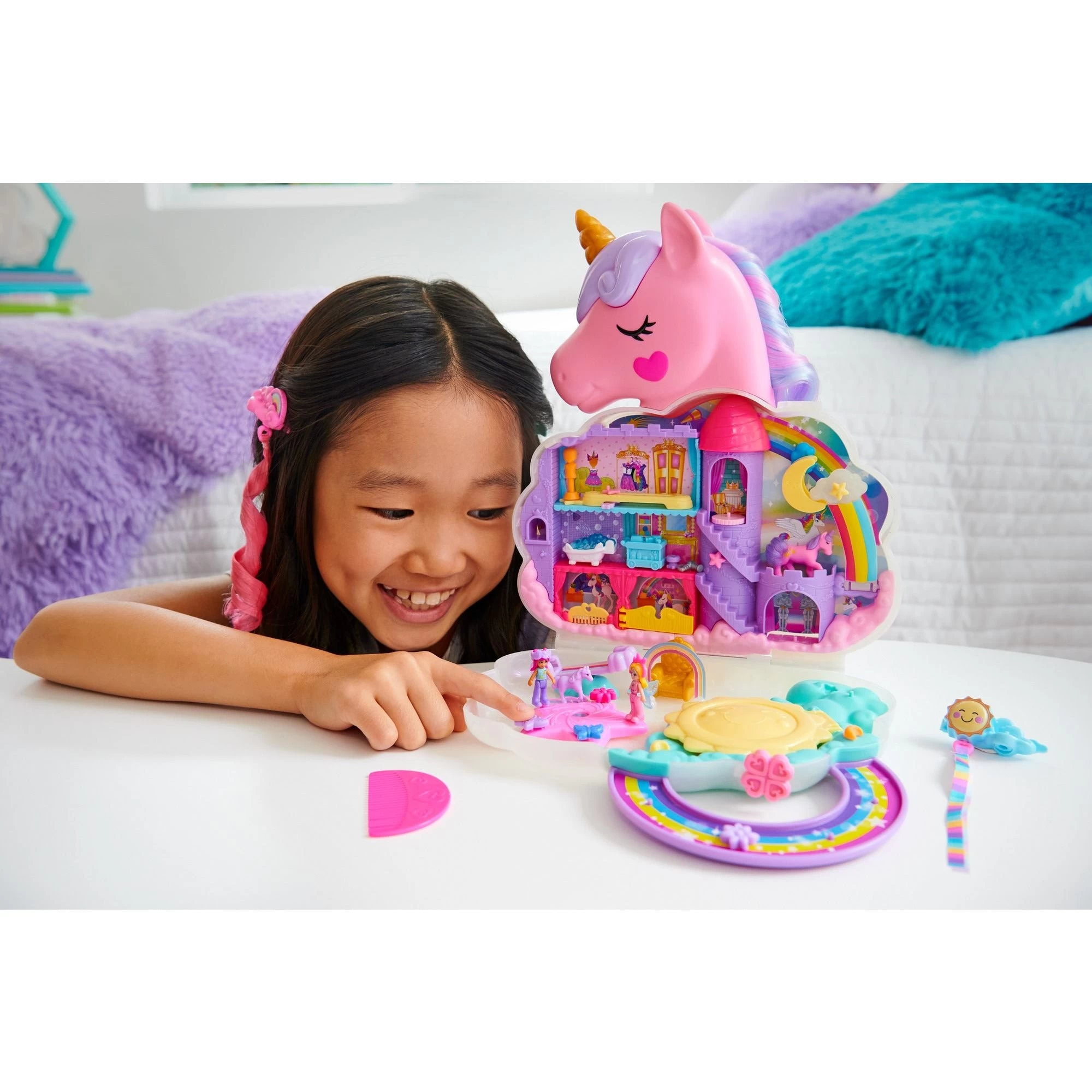 Polly Pocket Rainbow Unicorn Playset 6 Polly Pocket Rainbow Unicorn Playset - Image 4
