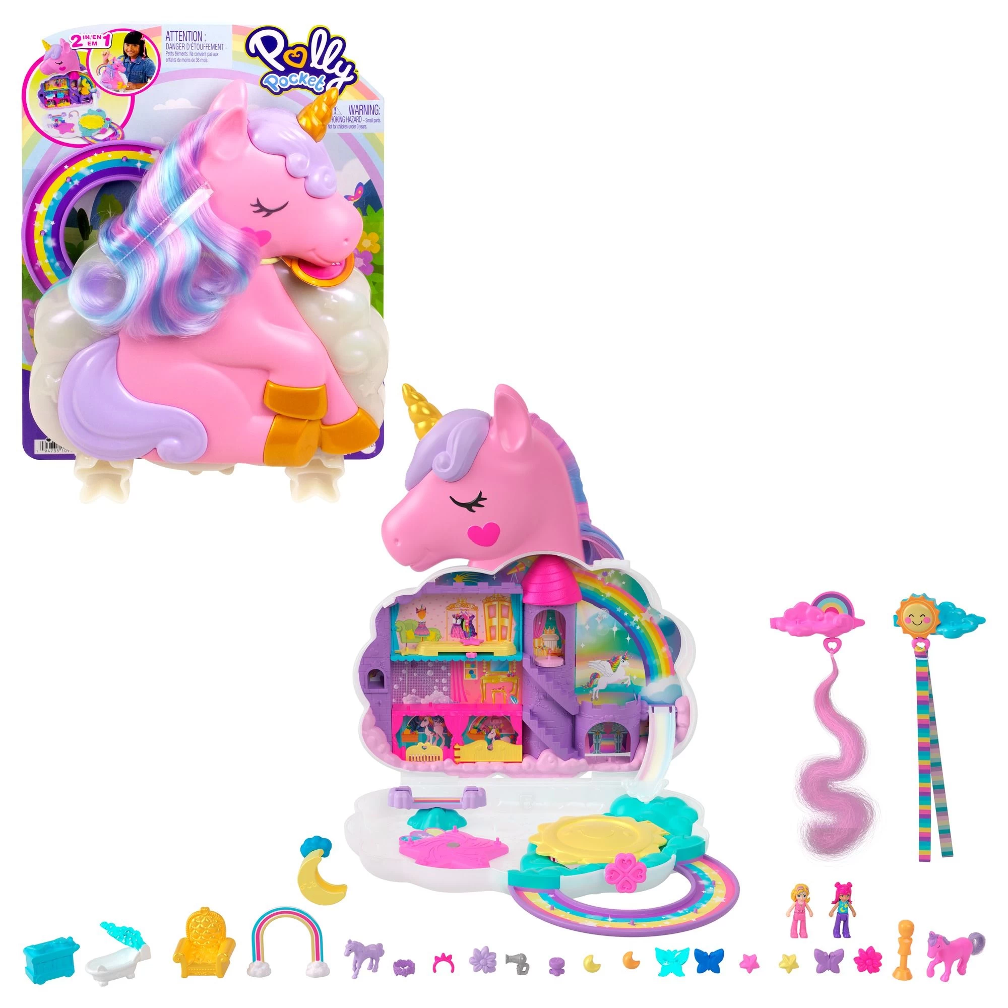 Polly Pocket Rainbow Unicorn Playset 8 Polly Pocket Rainbow Unicorn Playset - Image 6