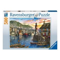 Ravensburger Sunrise At The Port 500 Piece Jigsaw Puzzle