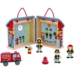 Tooky Toy Wooden Foldable Fire Station