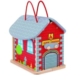Tooky Toy Wooden Foldable Fire Station -Children's Toy Store Tooky Toy Wooden Foldable Fire Station Tooky Toy 1688030341397